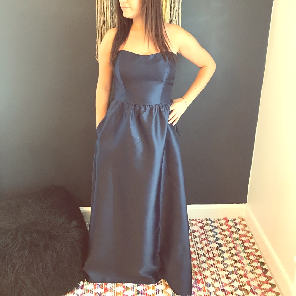 Alfred sung strapless bridesmaid dress